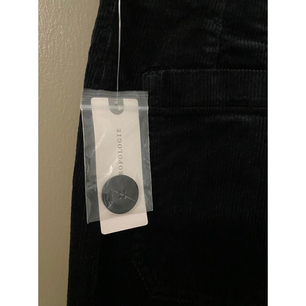 Maeve Anthropologie The Colette Pant US 27 Wide Leg Crop Black Corduroy NEW - Picture 10 of 15